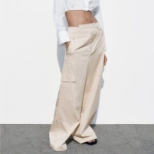 🧄 NWT Zara Belted Garbardine Pants 🧄